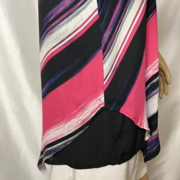 Y2K vtg RICKI’S top,sleeveless bold striped asymmetrical ,multicolor,fun - Picture 7 of 17